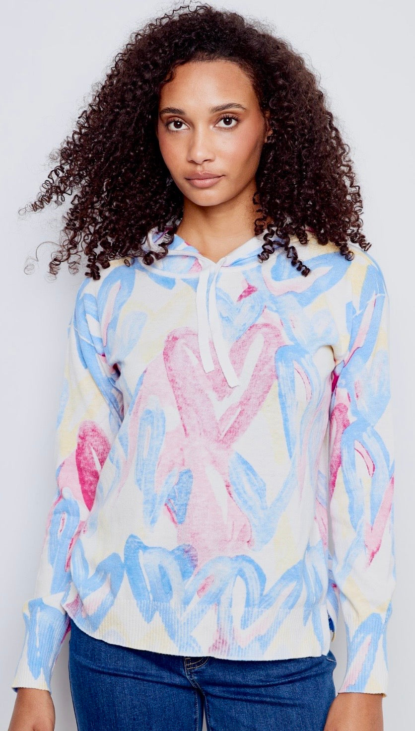 PREORDER NOW, Arriving Tuesday…Charlie B graffiti hearts lightweight hooded sweater