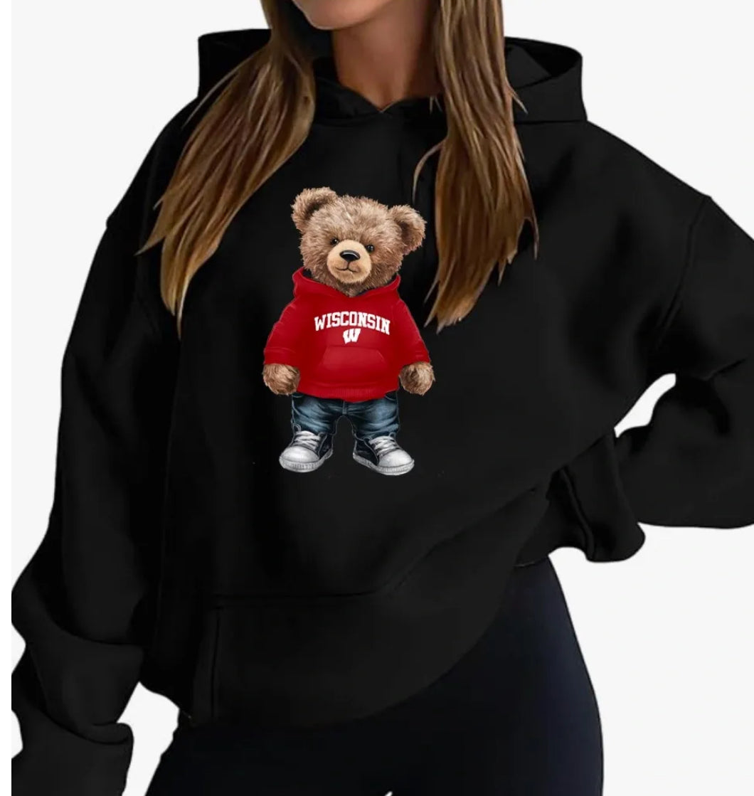 Custom teddy bear hoodies (available to order for ALL schools and camps)