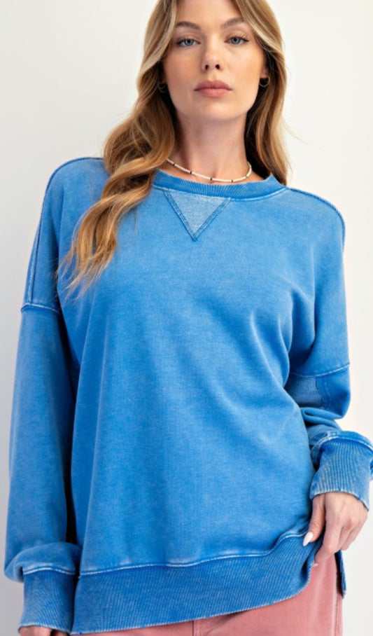 Bright blue soft sweatshirt