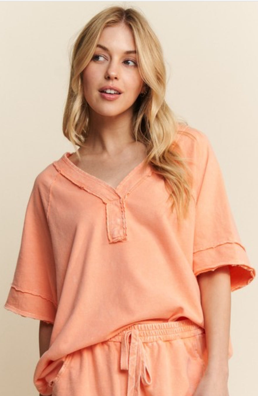 Papaya short sleeve soft knit top