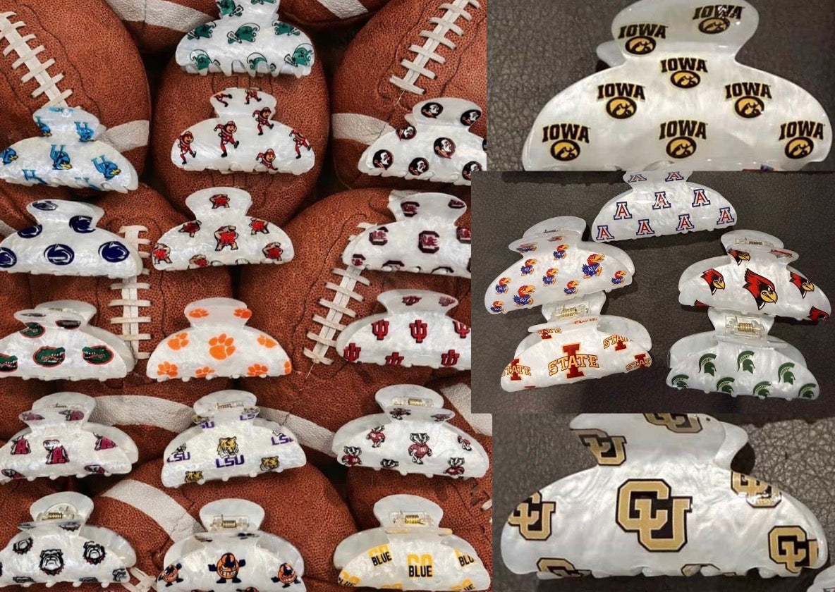 IN STOCK NOW! LIMITED EDITION College hair clips, great for commitment & graduation gifts! (Not available for custom order)