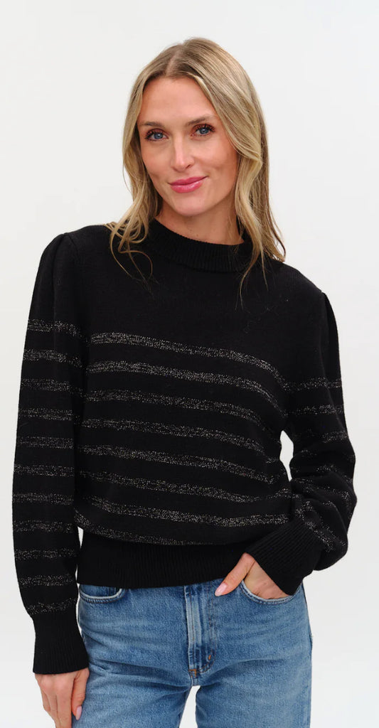 Six Fifty Sarah black with silver lurex sweater