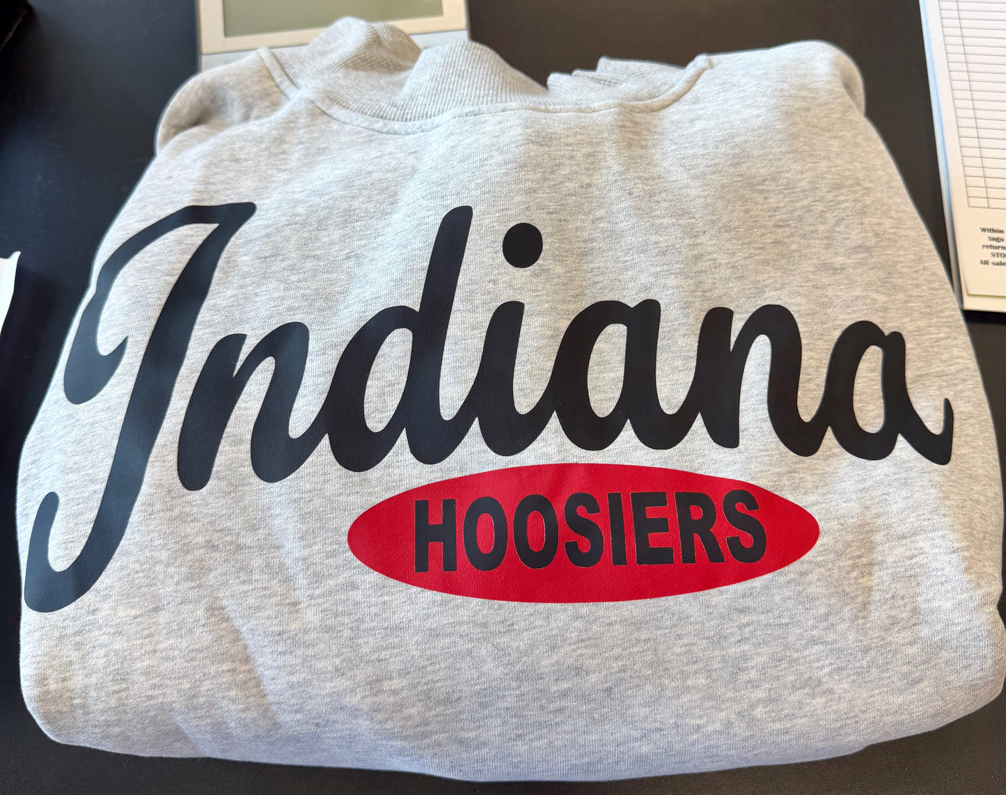 Heavy fleece mock neck with retro print and pants and shorts, see pics for color options (ALL schools are available to order)