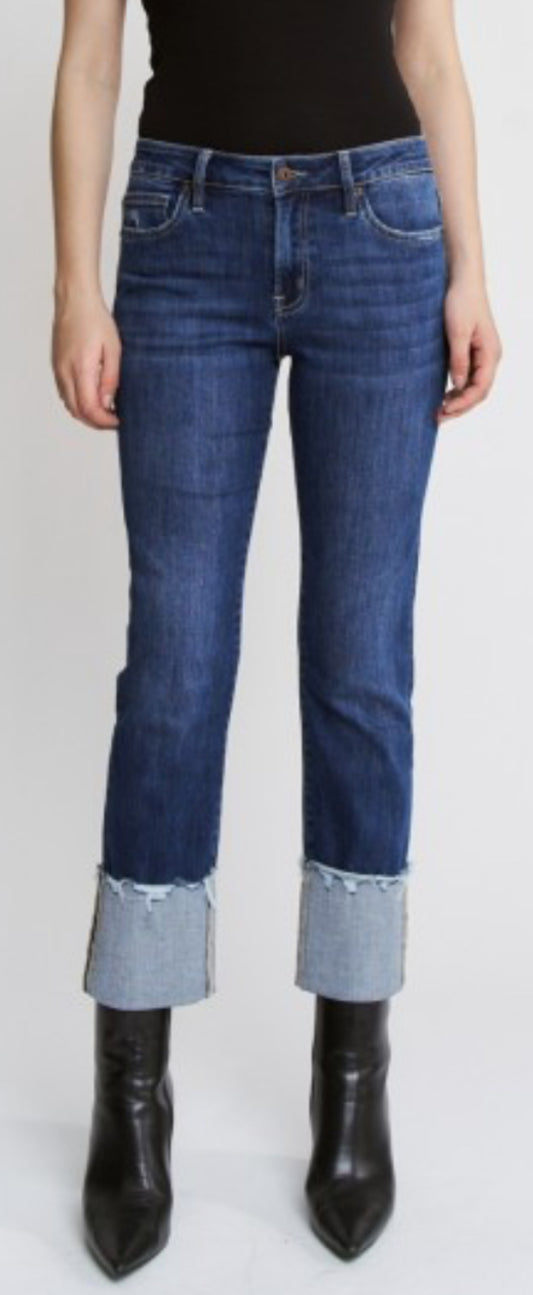 TREND ALERT! Denim wide cuff stretch jeans