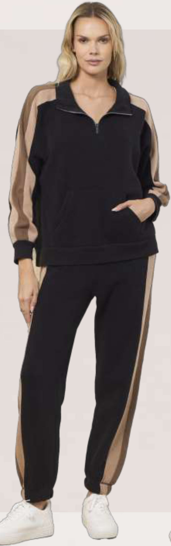 Vintage Havana black/tan soft fleece sweats and quarter zip (sold separately)