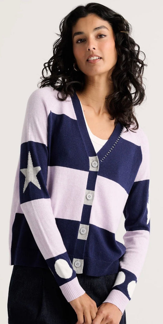 Zaket & Plover stars and spots cardigan in Ink