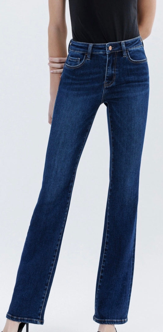 Tummy control high rise bootcut jeans with stretch