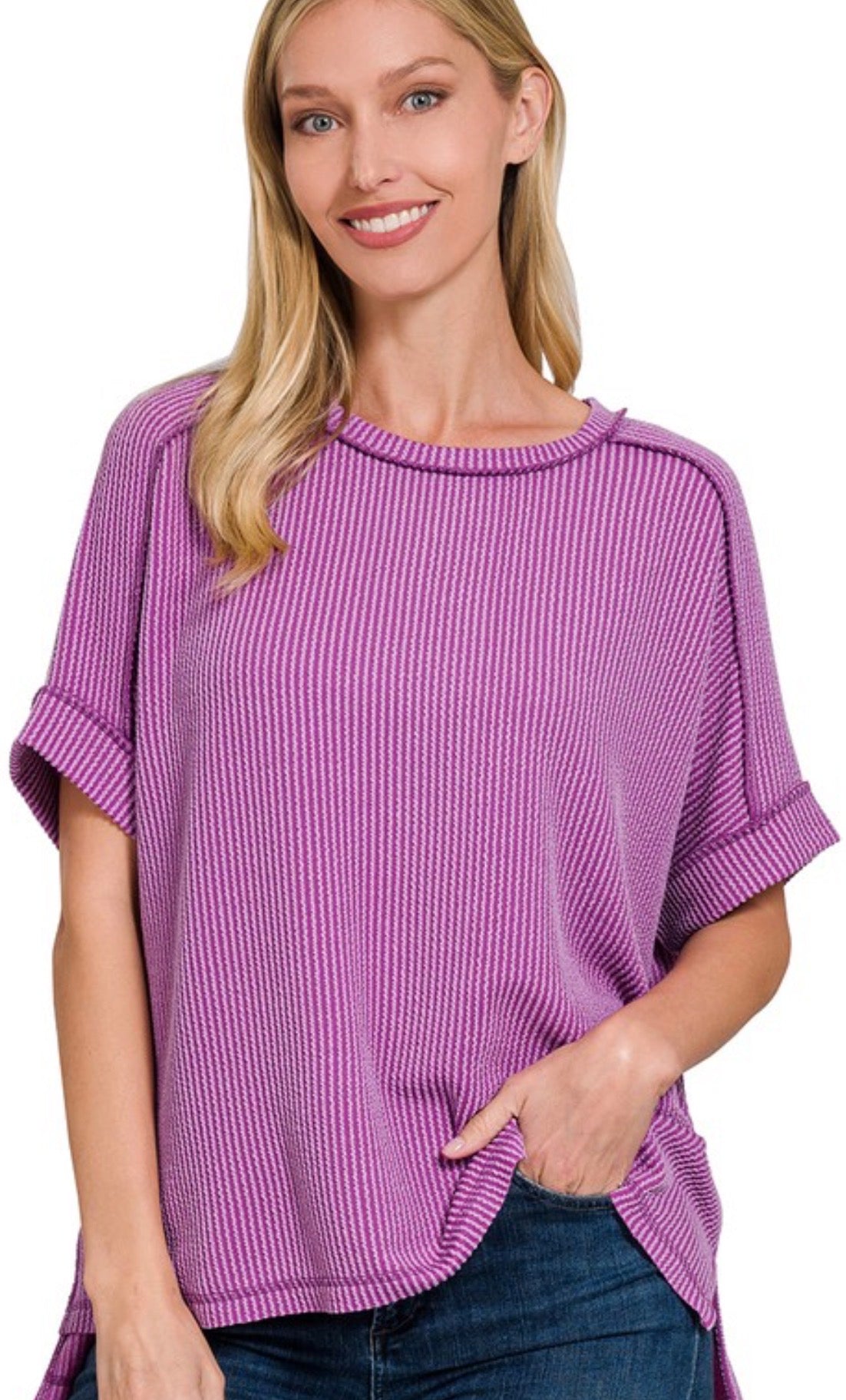 Ribbed relaxed fit top, BEST SELLER EVERY YEAR! Also available in PLUS SIZE