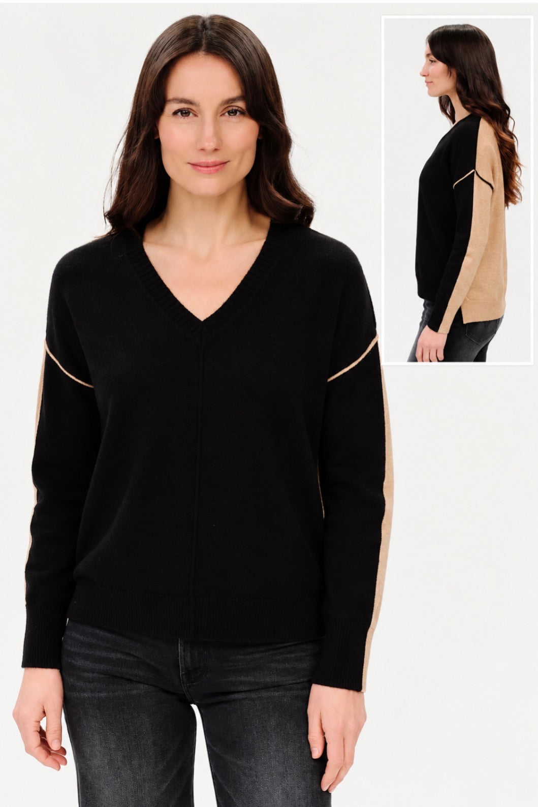 PREORDER NOW, Arriving Wednesday…Six Fifty Fiore sweater in black/camel