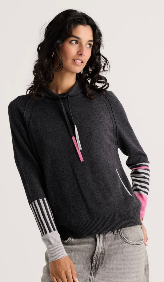 Zaket & Plover drawcord hoodie in charcoal