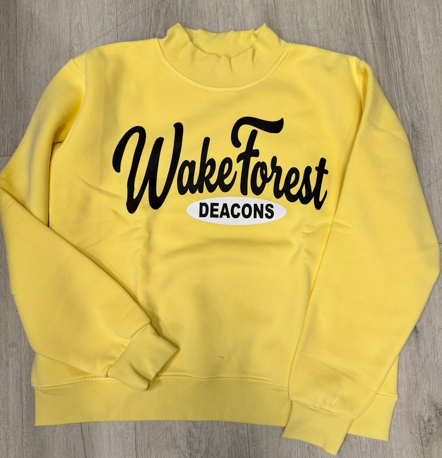 Heavy fleece mock neck with retro print and pants and shorts, see pics for color options (ALL schools are available to order)