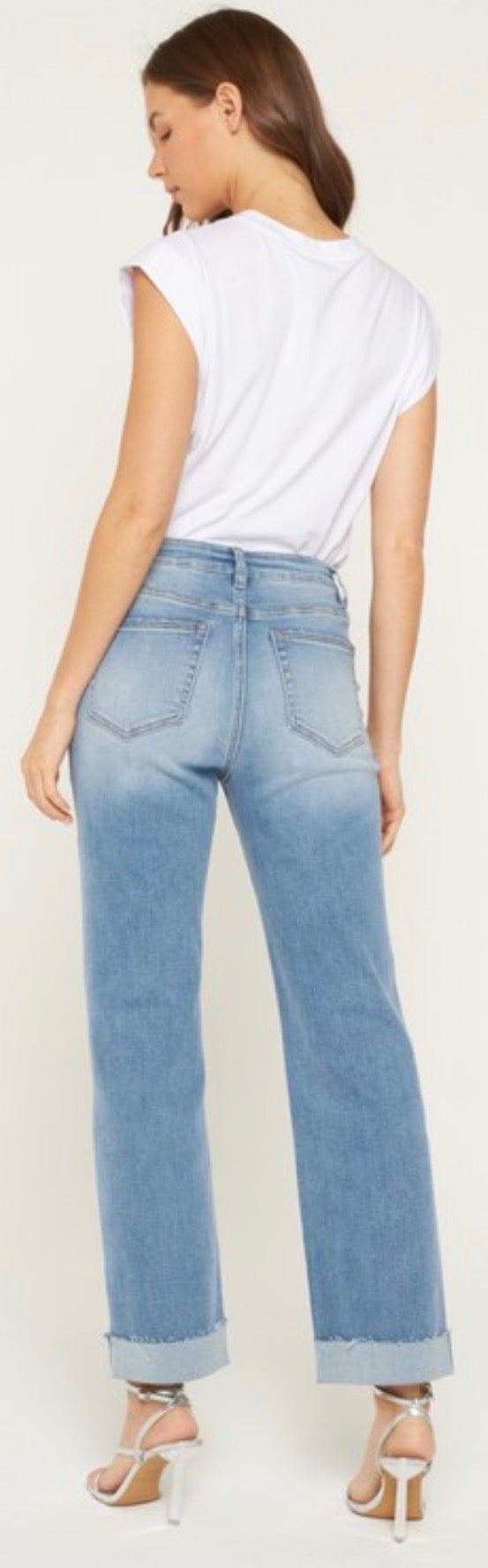 Mica slim wide leg with stretch and cuff bottom