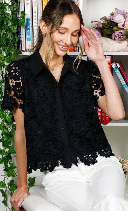 Black lace blouse