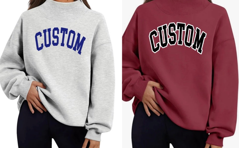 Custom order Parke inspired soft, lightweight fleece mock neck (available to order for ANY school)and please click college tab to see many more styles available!