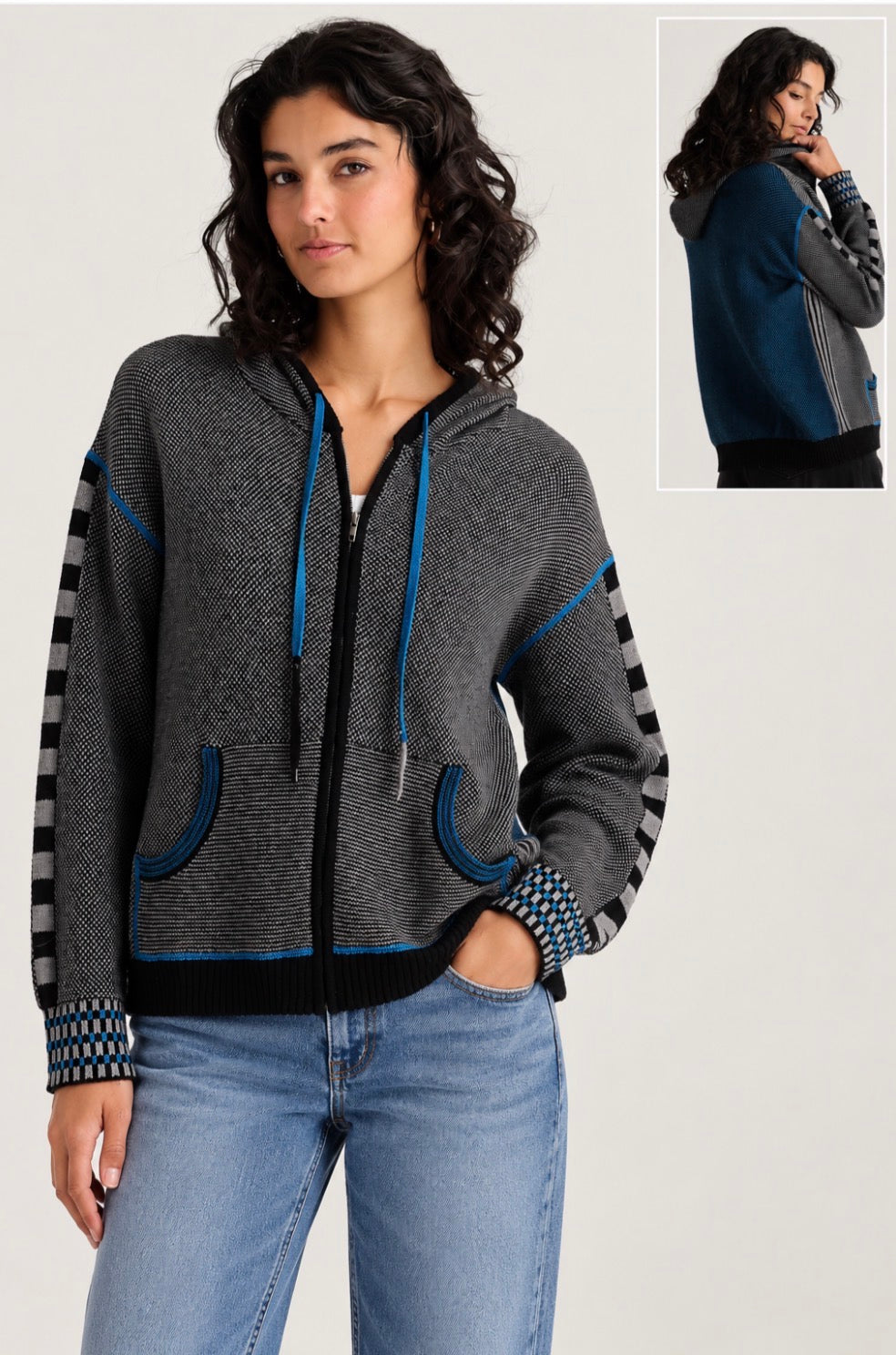 PREORDER NOW, Arriving Wednesday…Zaket & Plover Birdseye zip hoodie in Black