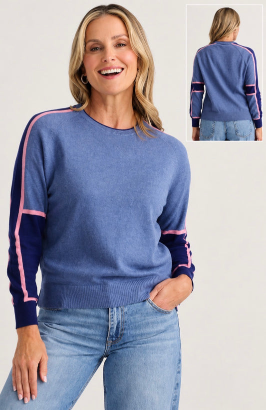 Zaket & Plover Block Play sweater in Jean