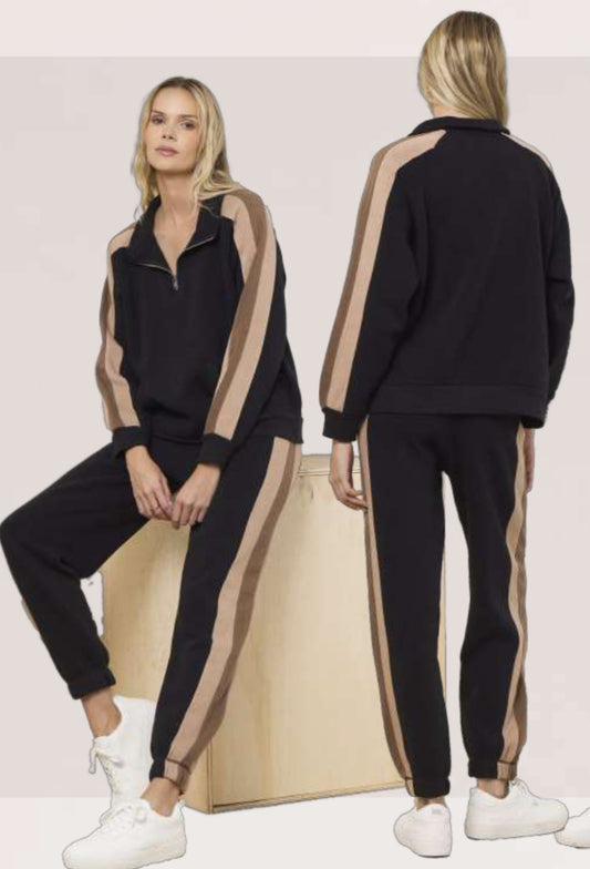 Vintage Havana black/tan soft fleece sweats and quarter zip (sold separately)