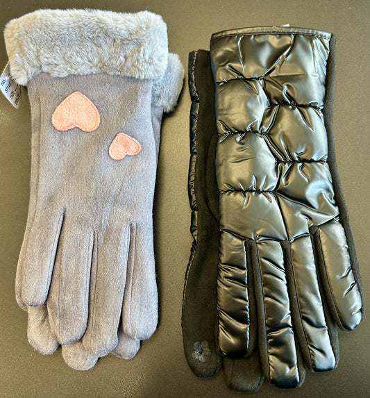 Assorted gloves with soft, warm lining