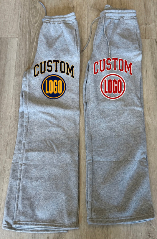 Custom & in stock wide leg sweats (order for ANY school)