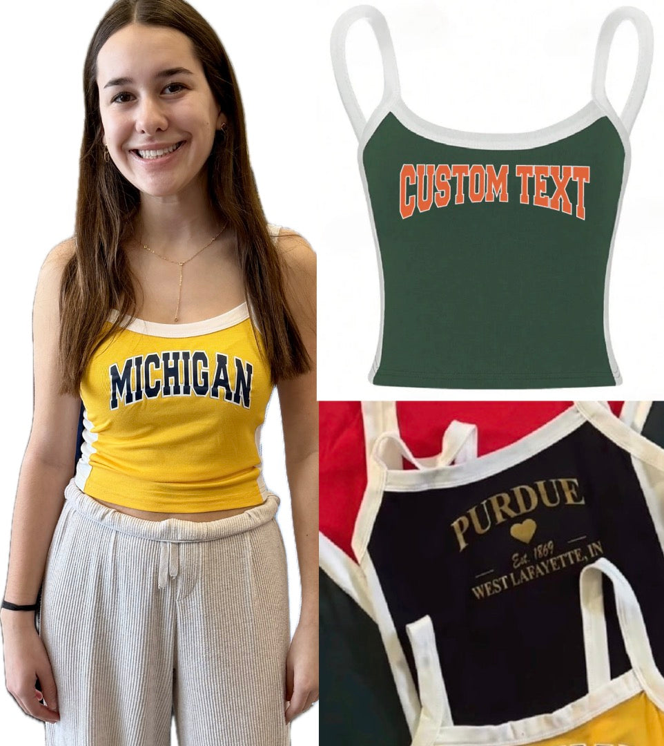 Custom & In stock colorblock tanks, See pics for options