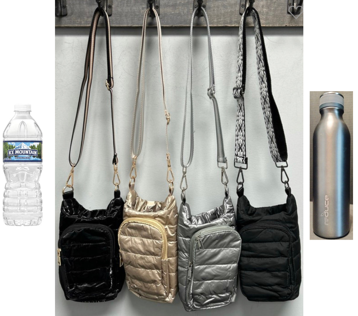 HOT ITEM, water bottle crossbody bag...great for gifts, travel, walks and more!