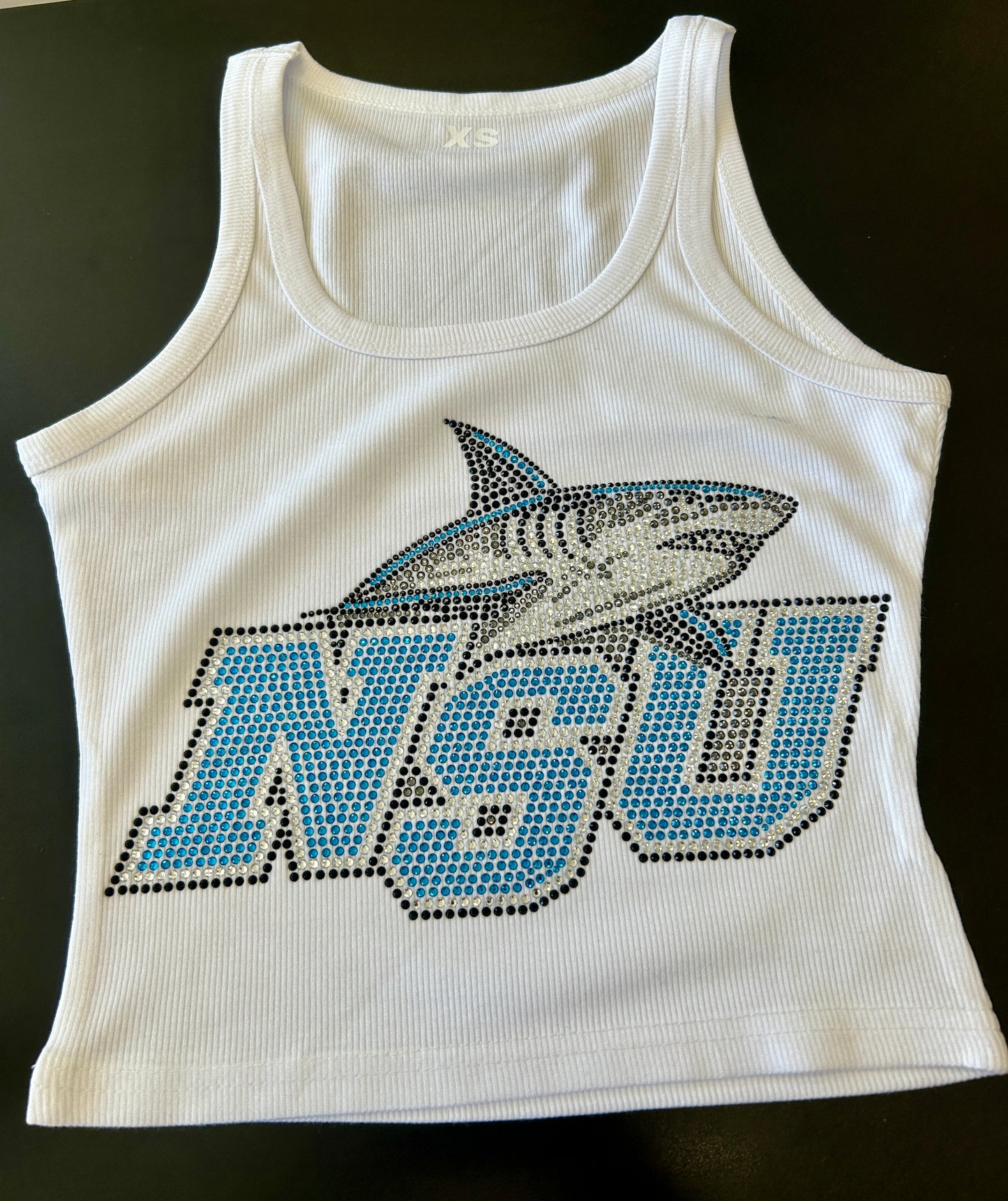 HOT ITEM!!! IN STOCK & Custom college bling tanks and crop tees, MOST SCHOOLS ARE AVAILABLE TO ORDER, SEE PIC 2 FOR OTHER OPTIONS & see pics for some schools made up!