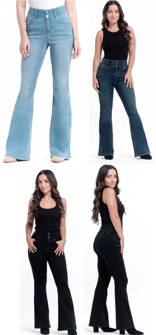 GREAT FIT!!! Tummy control stretch 29” inseam flare jeans