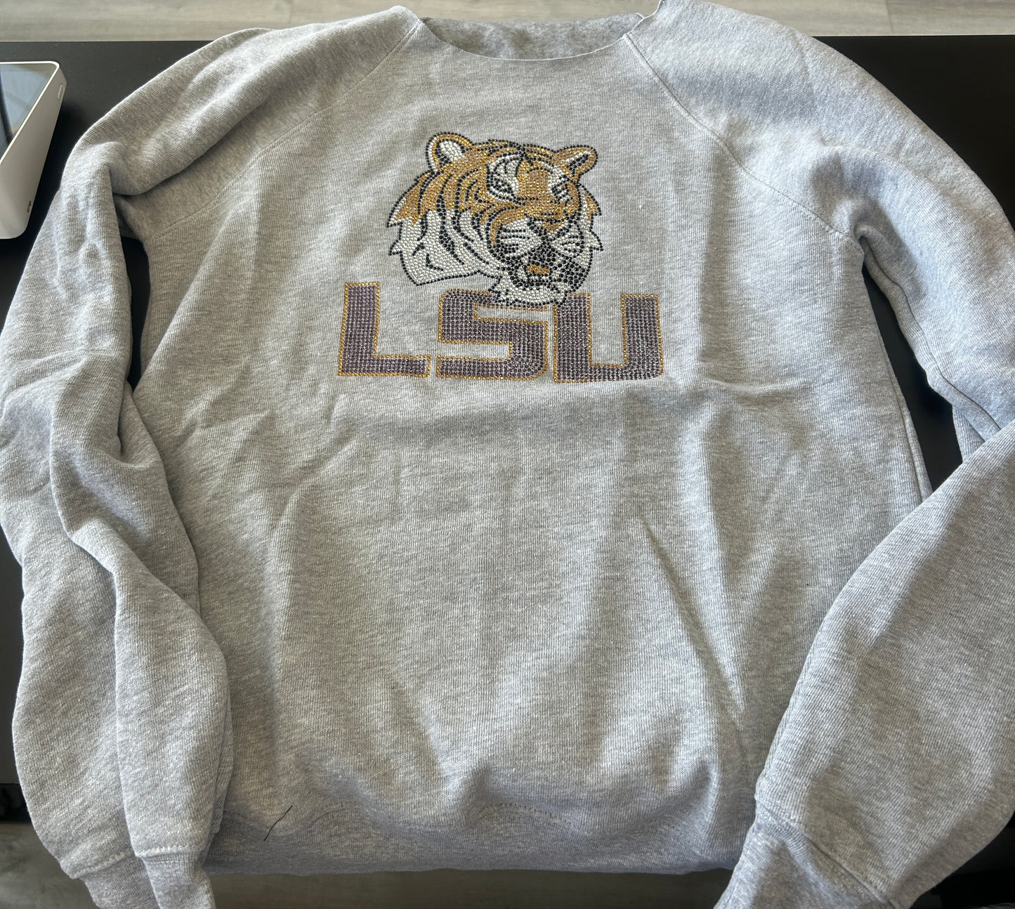 In stock & Custom bling sweatshirt (Most schools available to order, see pic 2 for options & available up to 3X)