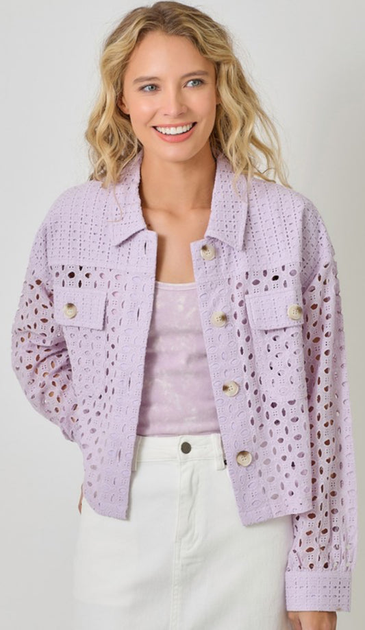 Lilac eyelet jacket