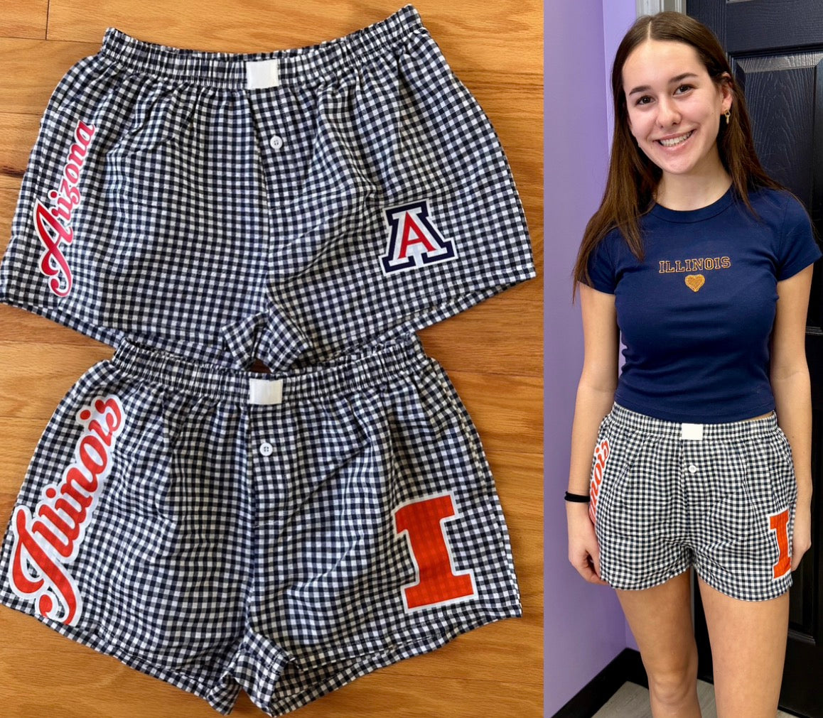 Custom boxers with name and logo (ALL schools are available to order) GREAT FOR GIFTS!