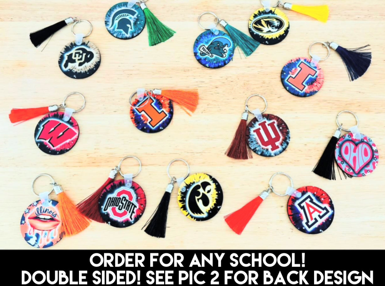 Custom keychains (double sided and available to order for ALL schools ...