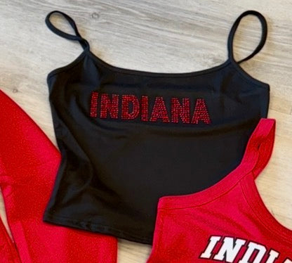 Custom order & in stock bling cami with adjustable straps (see pic 2 for available schools)