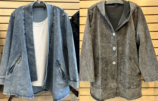 RESTOCKED! BEST SELLERS! Last shipment sold out in a day! Assorted stretch denim jackets (Small through XL)