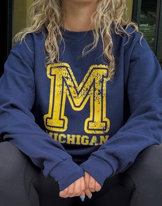 Custom & in stock distress letter crew (order for ANY school)