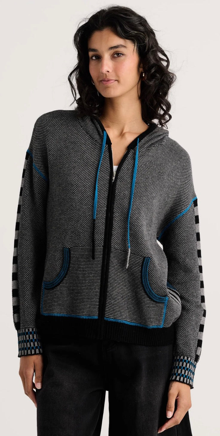 PREORDER NOW, Arriving Wednesday…Zaket & Plover Birdseye zip hoodie in Black