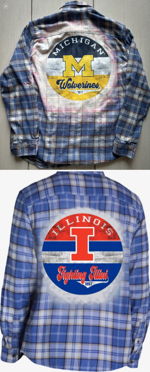 Custom soft flannel (other flannel colors available and can be made for ALL schools and design can be changed)