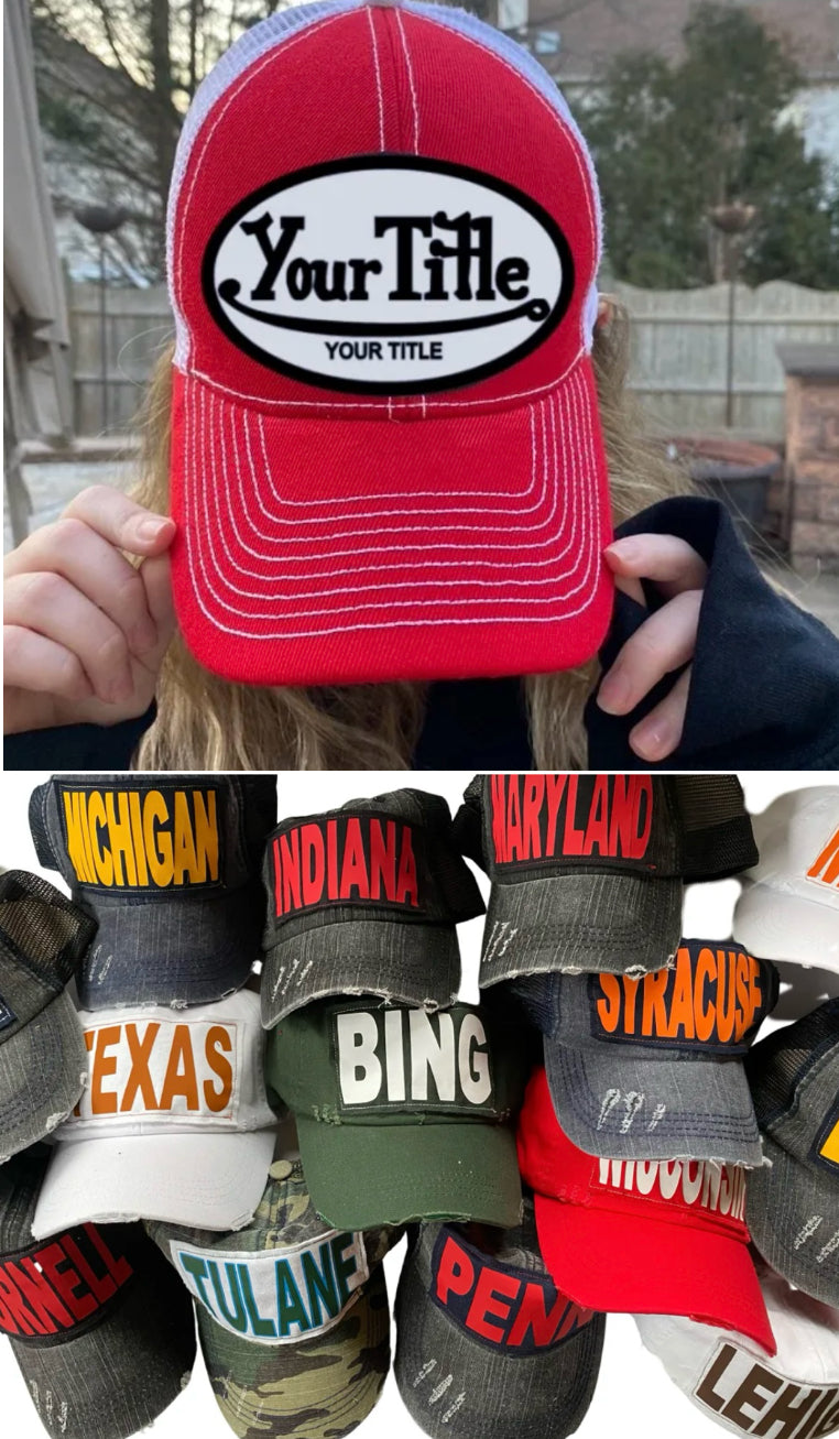 Custom hats (2 styles available and can order for ANY school)