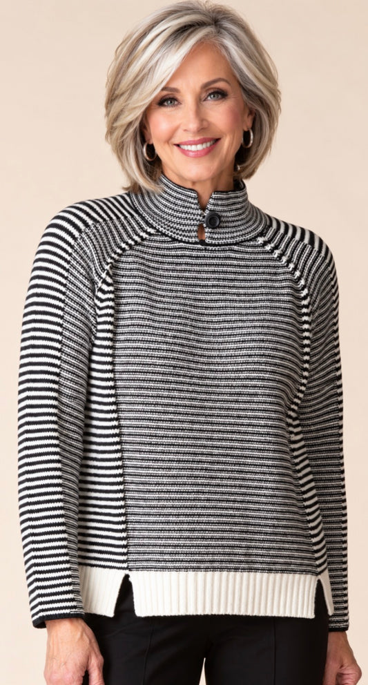 PREORDER NOW, Arriving Wednesday…Habitat Yin Yang stripe sweater in Winter White, BEST SELLER!