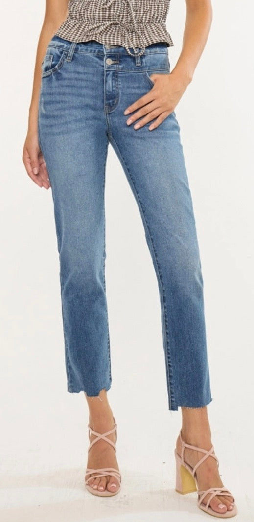 Slim straight leg jeans with stretch