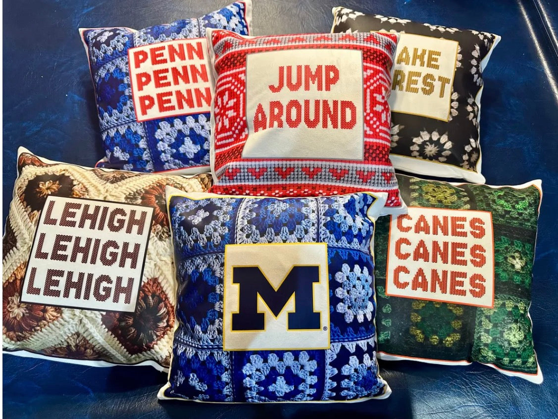 Custom screen printed pillows (order for ANY school)
