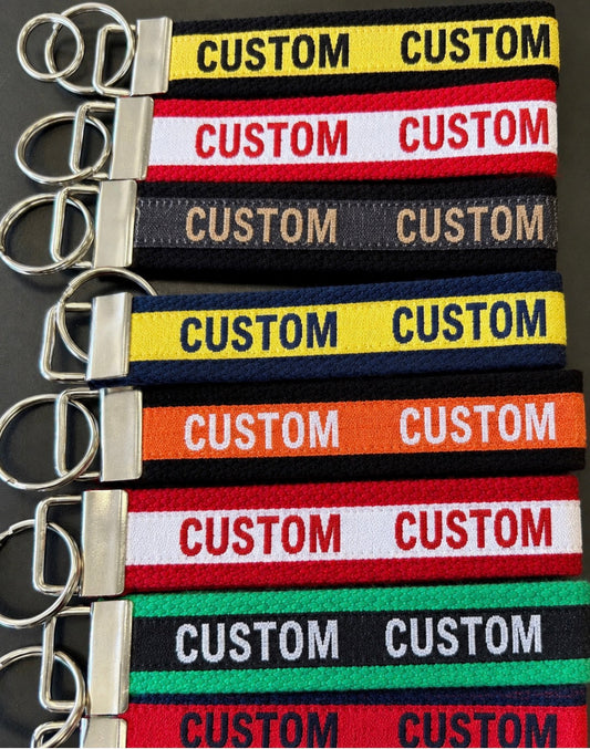 Custom order & In stock college wristlet keyrings