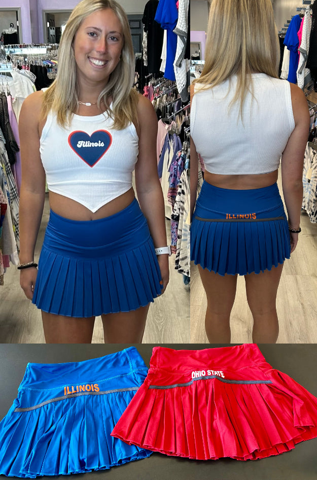 Custom pleated skirt with heart (order for ANY school, camp, etc)