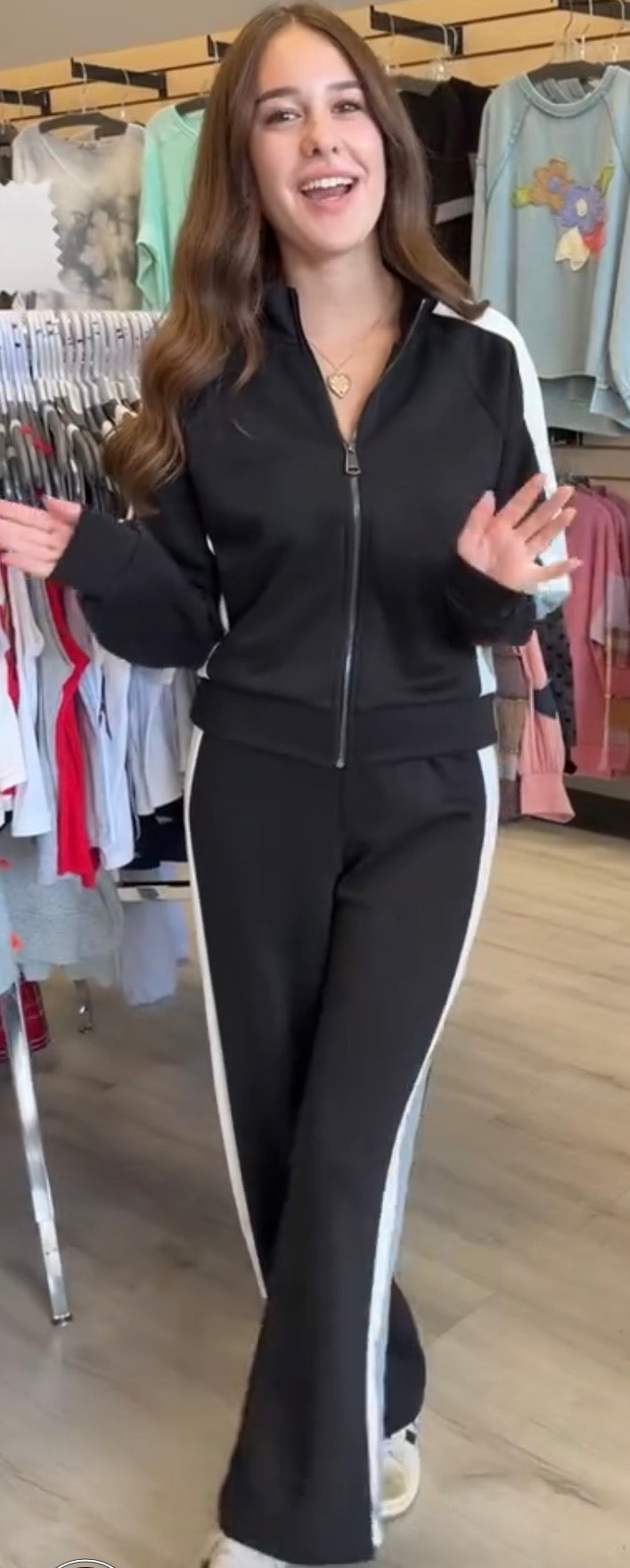 Black soft scuba set (sold separately) with grey and white stripes