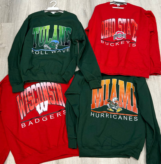 Custom retro sweatshirt (see list of schools in item description)