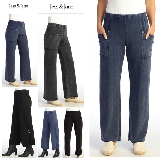 Jess n Jane pants (assorted styles and colors including the brand new big pockets pant), BEST SELLERS!
