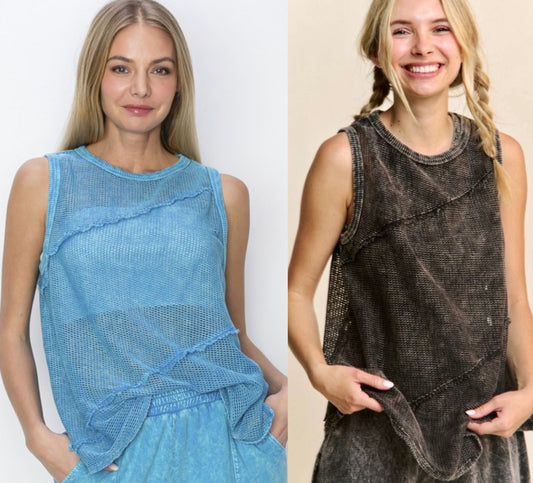 PREORDER TURQ. NOW, Arriving Thursday…Black and turquoise netting tanks