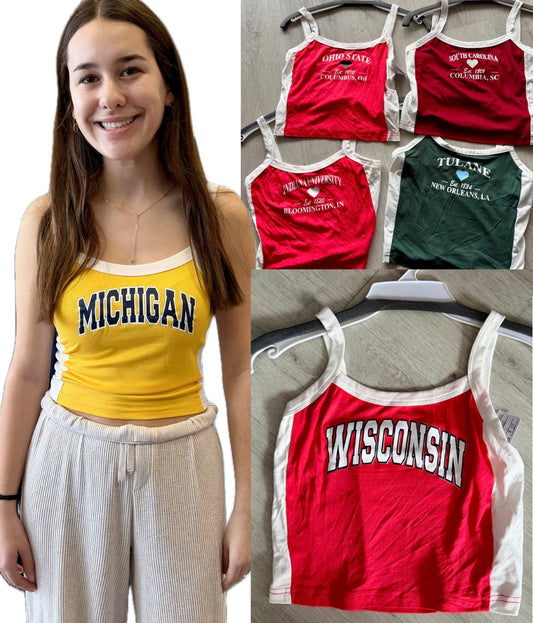Custom colorblock tanks (ALL schools are available to order, CAMPS TOO!)