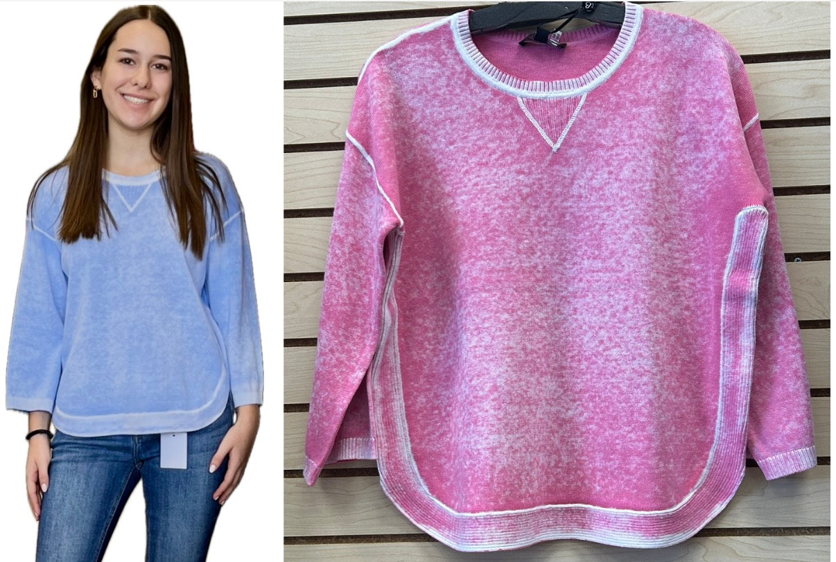 Charlie B snow wash 3/4 sleeve lightweight sweaters
