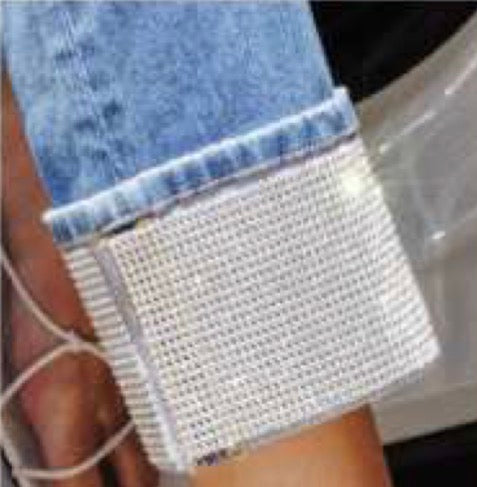 Flying Monkey stretch jeans with rhinestone cuffs (see pic 2 for closer look)