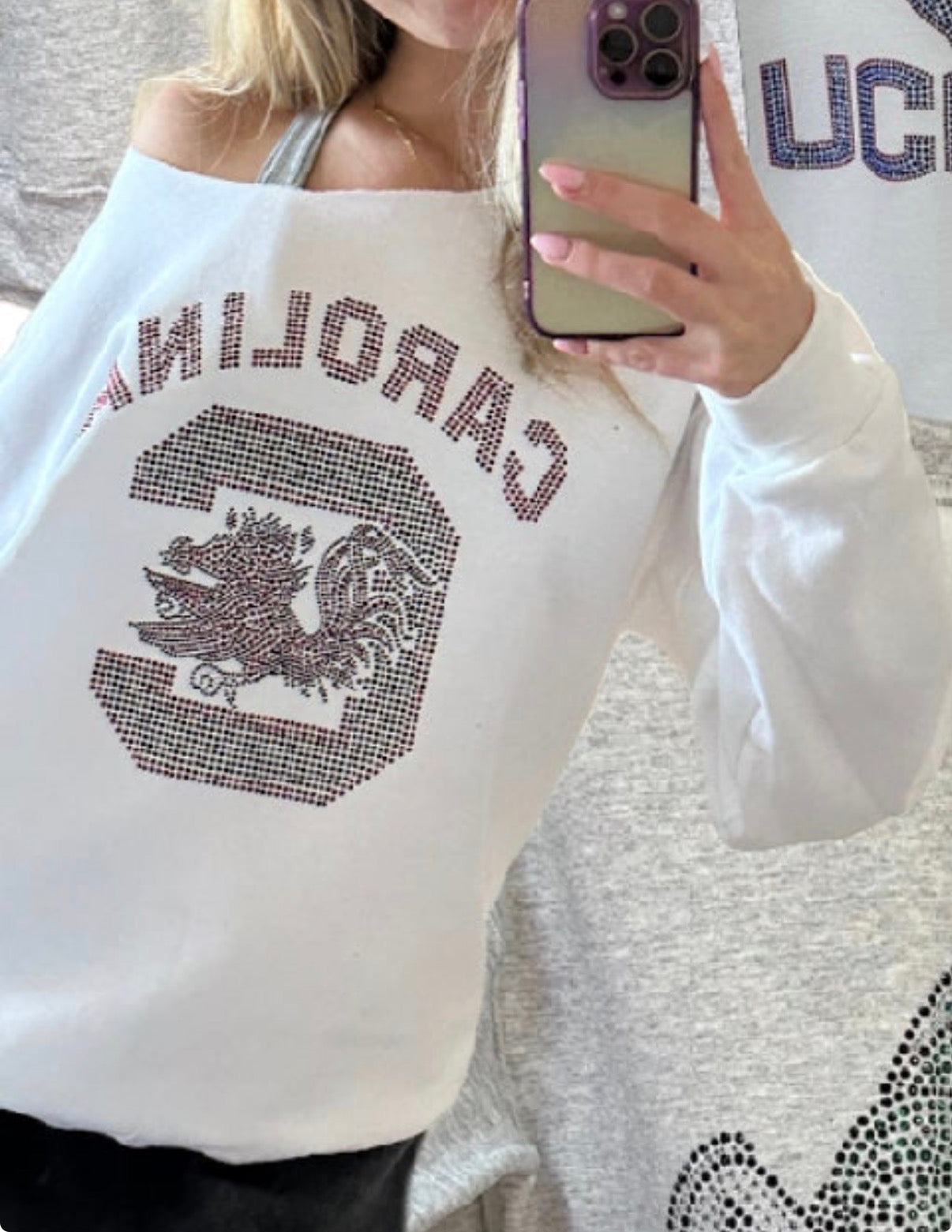 In stock & Custom bling sweatshirt (ALL schools available to order)